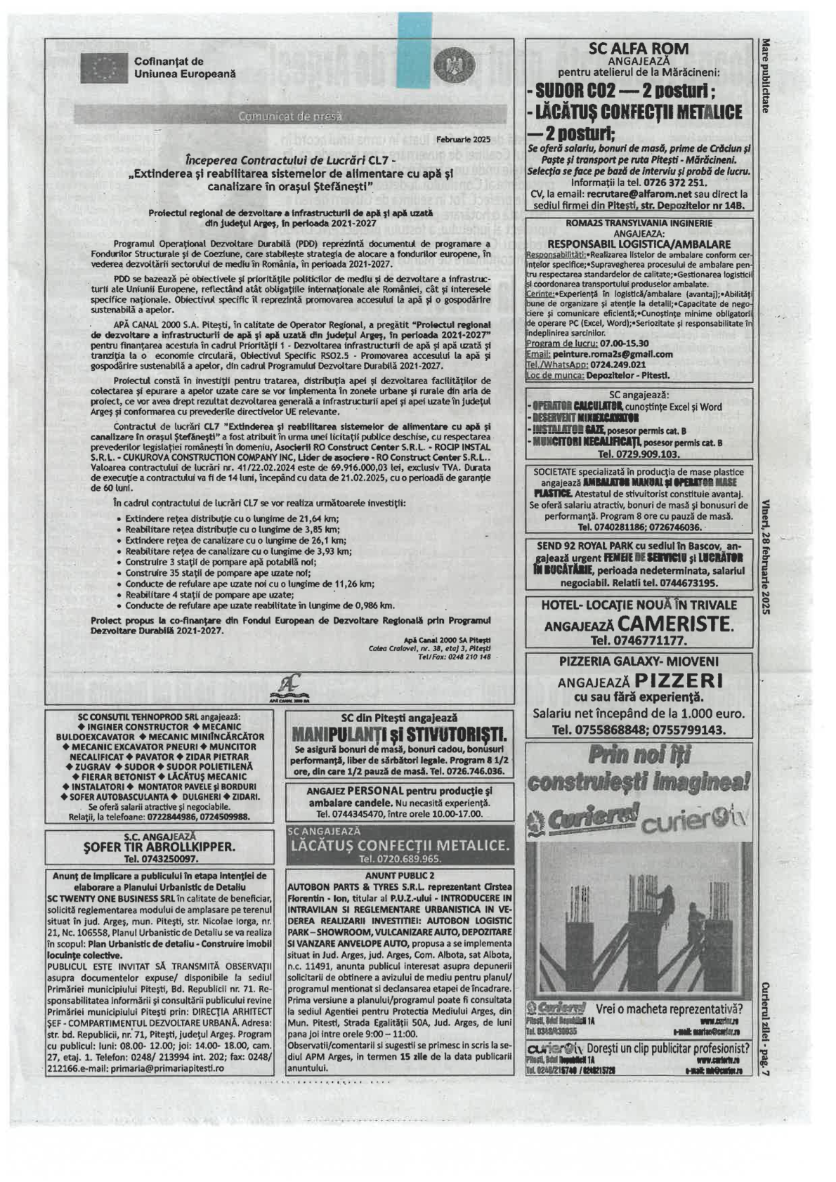 Anunț început lucrări - Curierul Zilei
